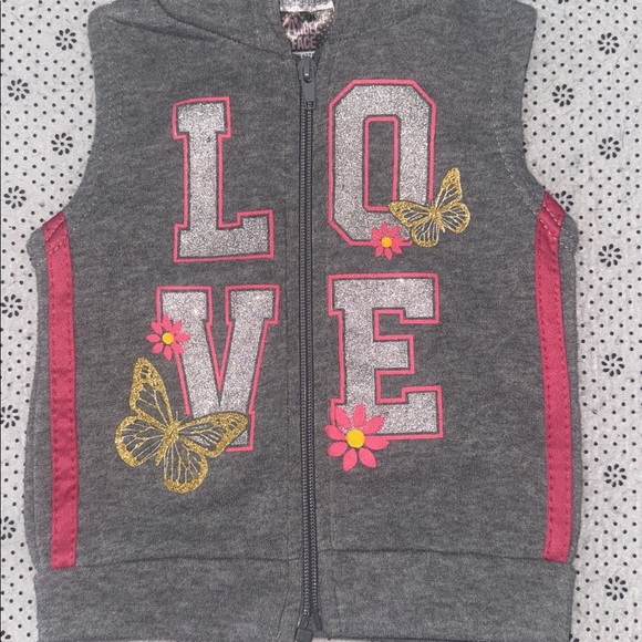 🛍CUTE Little GIRLS HOODED SWEATSHIRT VEST SIZE 18 MONTHS 🛍 - Picture 2 of 5